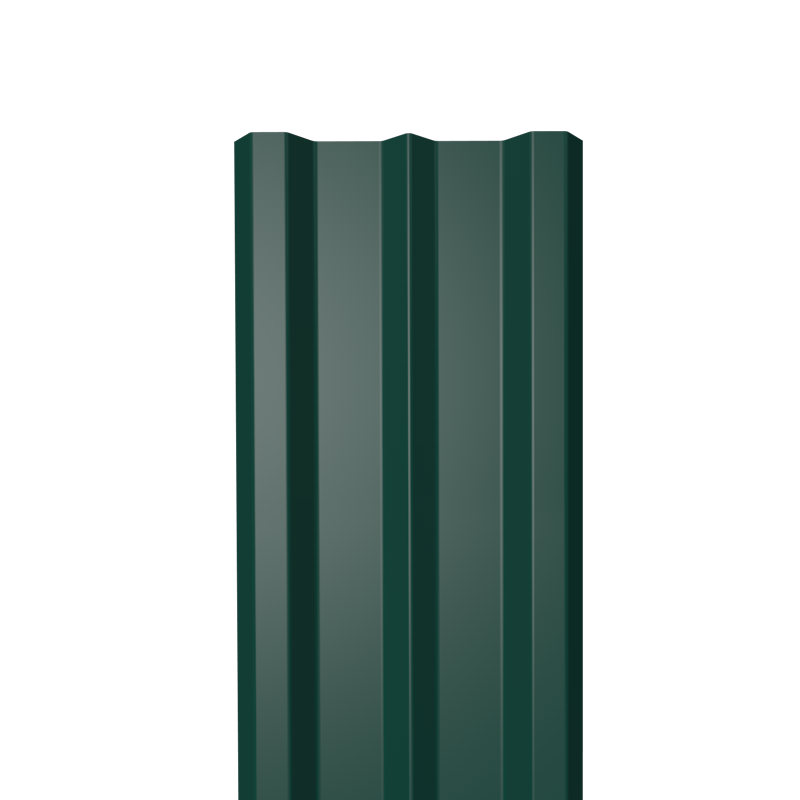 Металлический штакетник Гладкий полиэстер RAL 6005 (Зелёный мох) 1800*100*0,4 односторонний Прямой