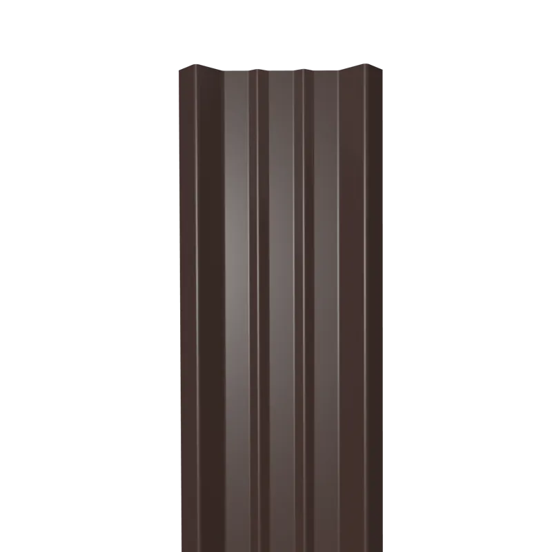 Металлический штакетник Гладкий полиэстер RAL 8017 (Шоколадно-коричневый) 2000*69*0,4 односторонний Прямой