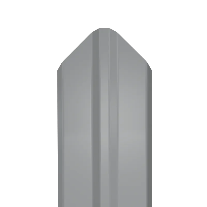 Металлический штакетник Гладкий полиэстер RAL 7004 (Серый) 1800*87*0,5 односторонний Фигурный