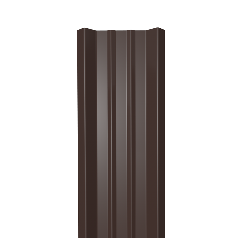 Металлический штакетник Гладкий полиэстер RAL 8017 (Шоколадно-коричневый) 1800*69*0,5 двухсторонний Прямой