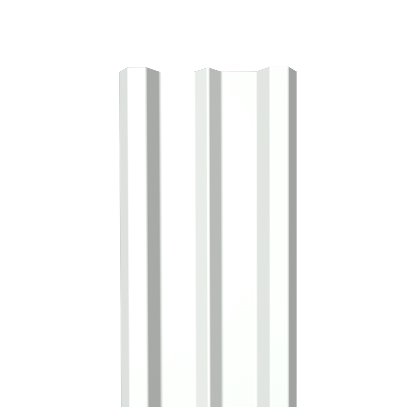 Металлический штакетник Гладкий полиэстер RAL 9003 (Белый) 2500*100*0,45 односторонний Прямой