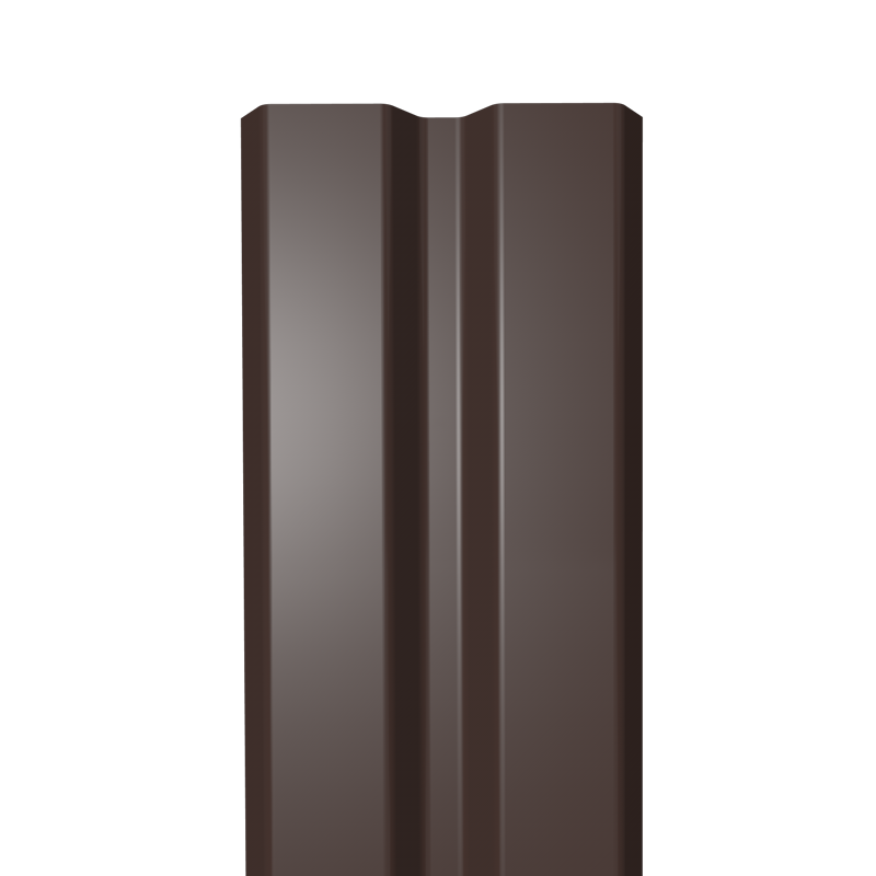 Металлический штакетник Гладкий полиэстер RAL 8017 (Шоколадно-коричневый) 2000*87*0,5 двухсторонний Прямой