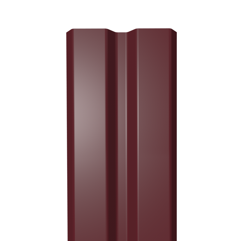 Металлический штакетник Гладкий полиэстер RAL 3005 (Красное вино) 1500*87*0,45 односторонний Прямой