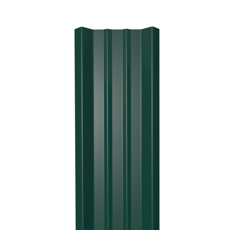 Металлический штакетник Гладкий полиэстер RAL 6005 (Зелёный мох) 1500*69*0,45 односторонний Прямой