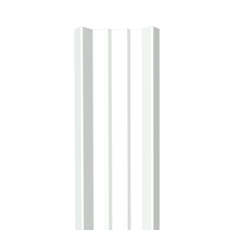Металлический штакетник Гладкий полиэстер RAL 9003 (Белый) 2500*69*0,45 двухсторонний Прямой