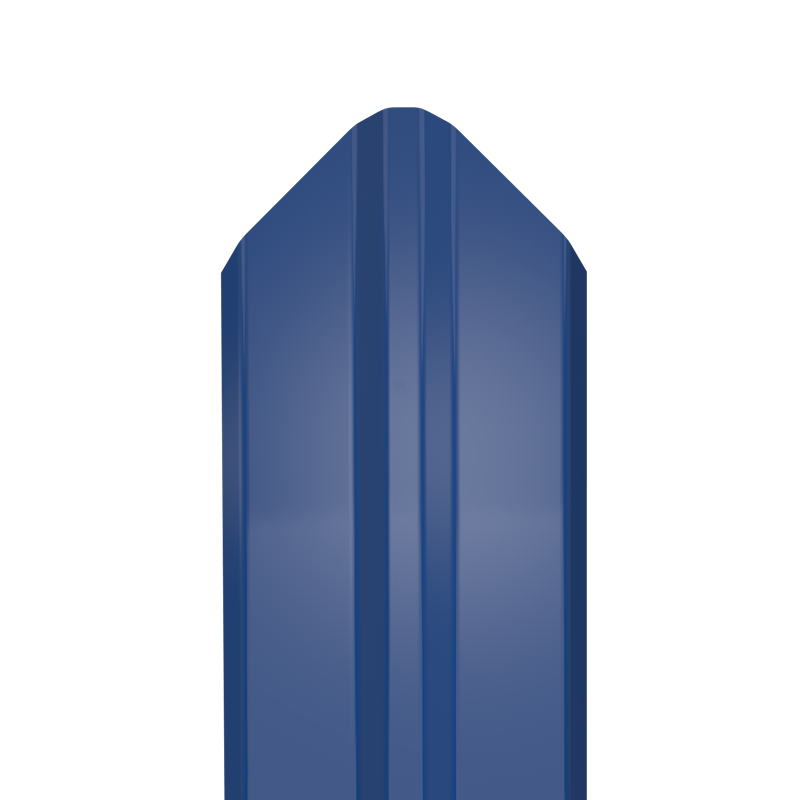 Металлический штакетник Гладкий полиэстер RAL 5005 (Синий) 1800*87*0,45 односторонний Фигурный