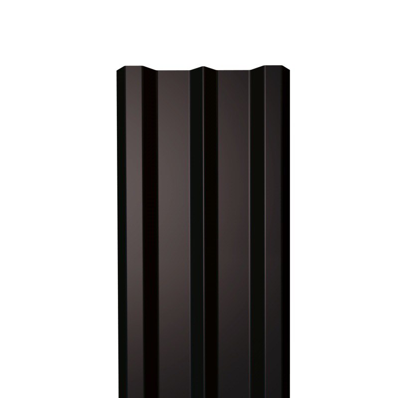 Металлический штакетник Гладкий полиэстер RAL 9005 (Глубокий черный) 2000*100*0,4 односторонний Прямой