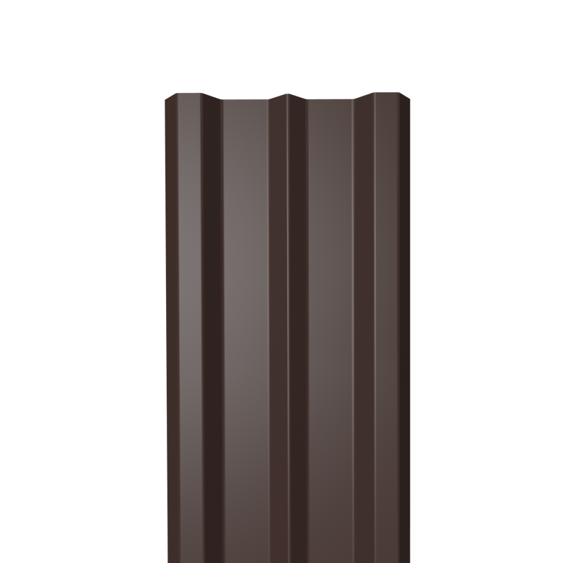 Металлический штакетник Гладкий полиэстер RAL 8017 (Шоколадно-коричневый) 1500*100*0,4 односторонний Прямой