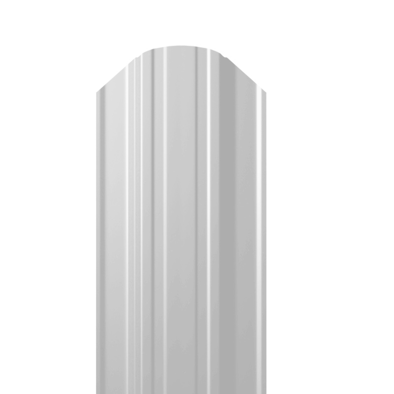 Металлический штакетник Гладкий полиэстер RAL 9003 (Белый) 1800*118*0,45 двухсторонний Полукруглый квадратный завальцованный