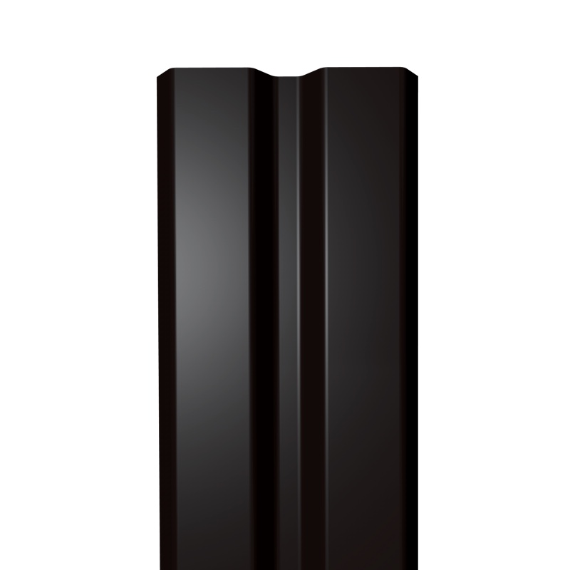 Металлический штакетник Гладкий полиэстер RAL 9005 (Глубокий черный) 2500*87*0,45 односторонний Прямой