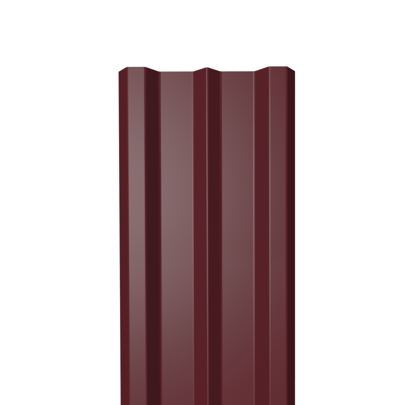 Металлический штакетник Гладкий полиэстер RAL 3005 (Красное вино) 2500*100*0,45 двухсторонний Прямой