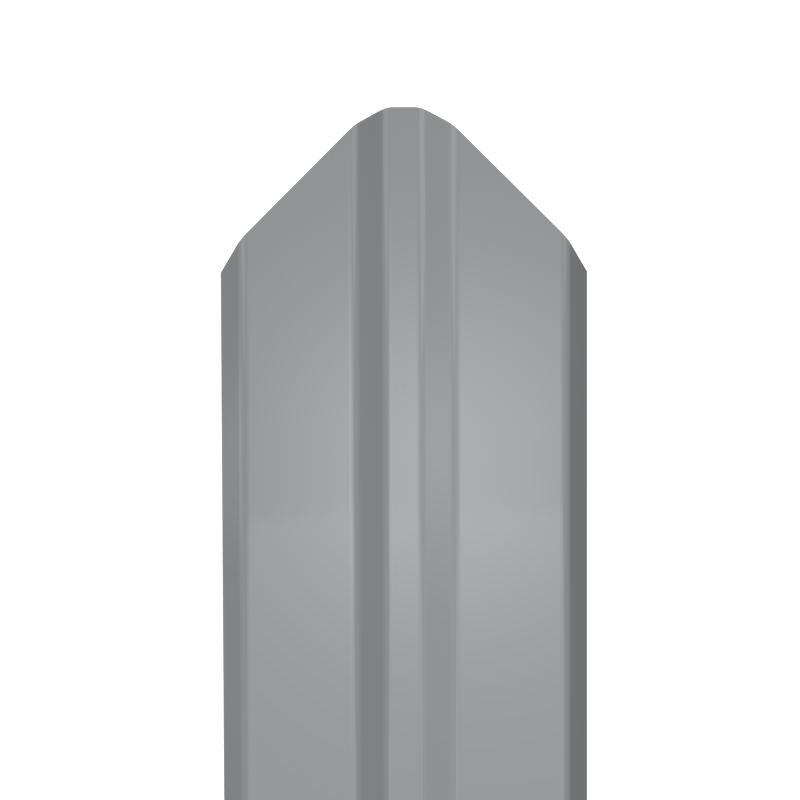 Металлический штакетник Гладкий полиэстер RAL 7004 (Серый) 2000*87*0,5 односторонний Фигурный