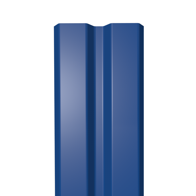 Металлический штакетник Гладкий полиэстер RAL 5005 (Синий) 2500*87*0,45 двухсторонний Прямой