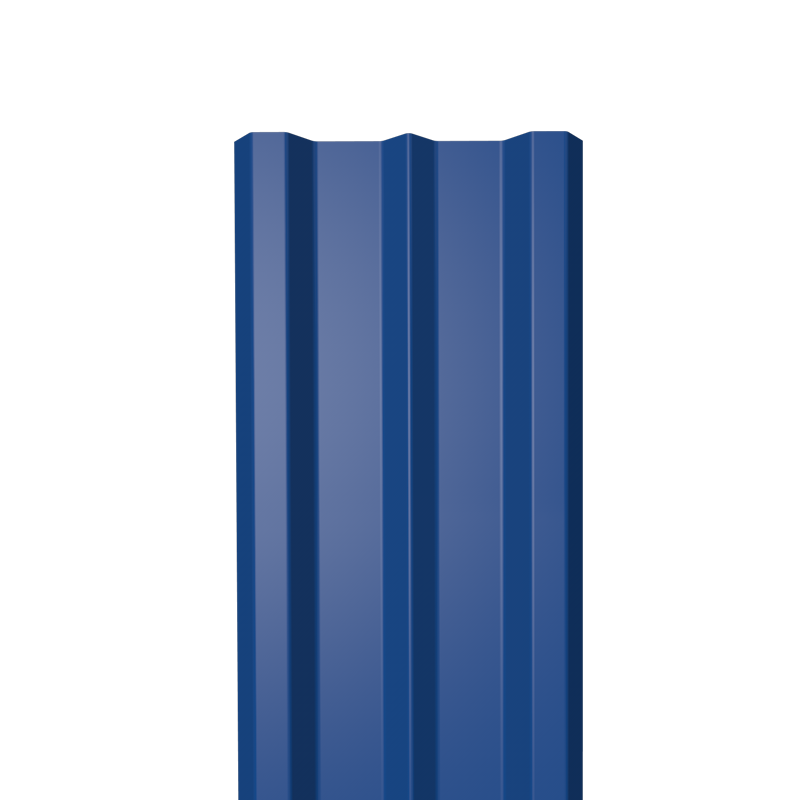 Металлический штакетник Гладкий полиэстер RAL 5005 (Синий) 3000*100*0,45 односторонний Прямой