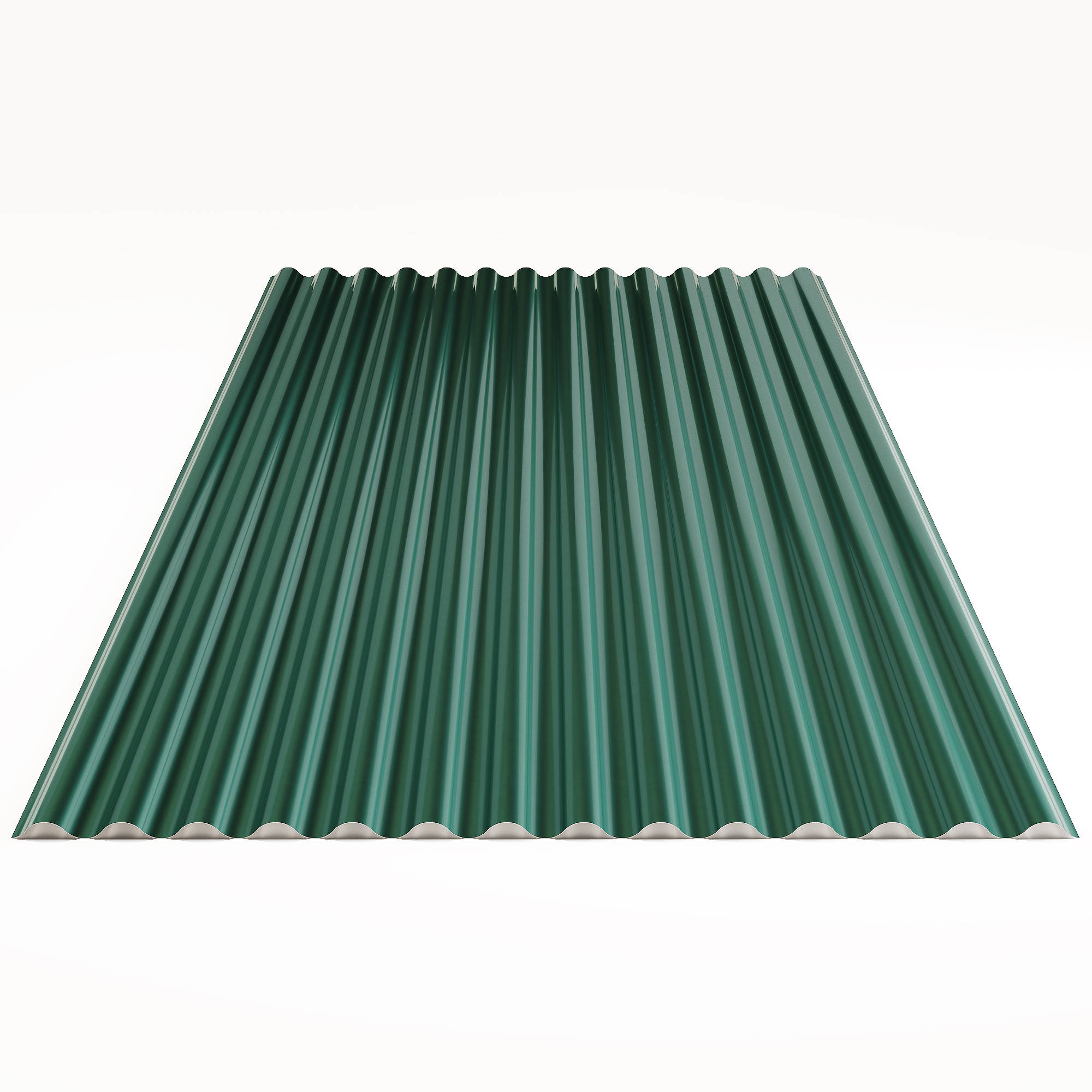 Гофрированный лист В-19 Гладкий полиэстер RAL 6005 (Зелёный мох) 1500*1103*0,5 двухсторонний