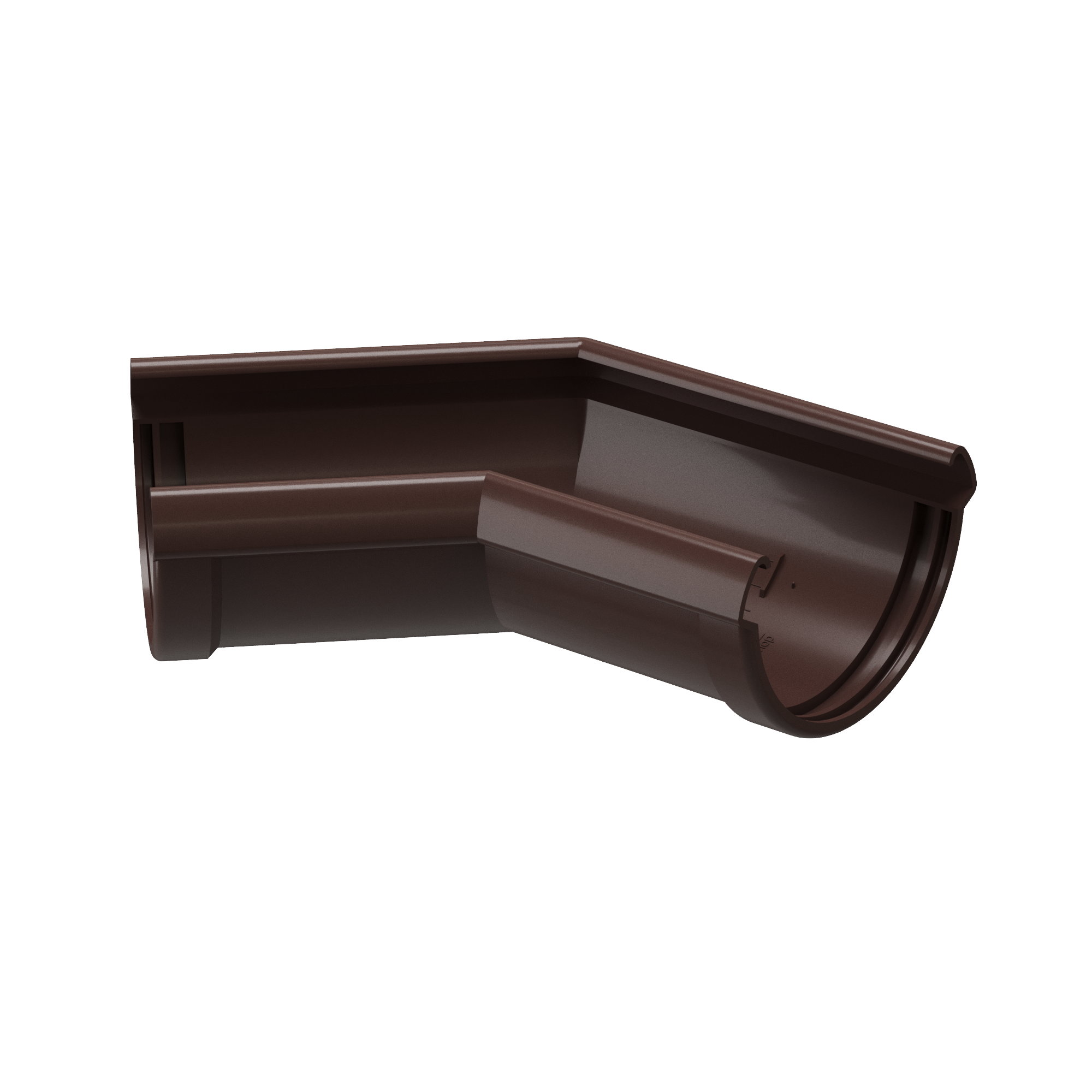 Угловой элемент желоба 135° ПВХ Шоколад 140,5