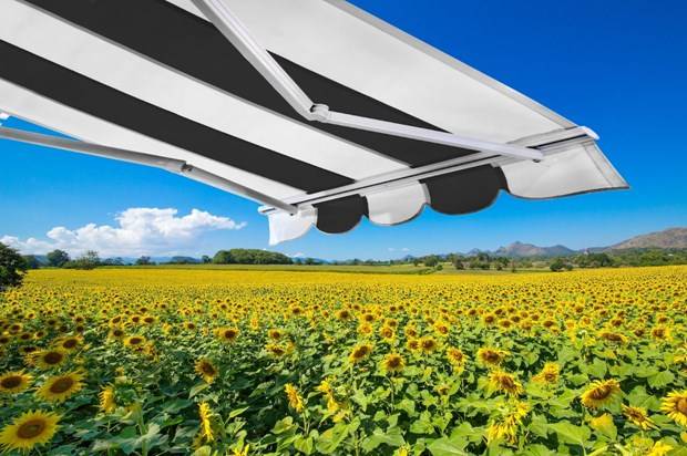 складная система для дверного навеса: прямой односкатный козырек из тента