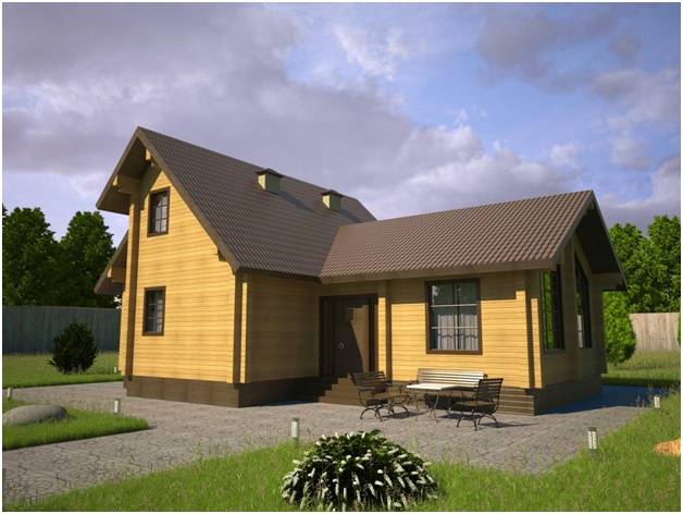 сайдинговые панели под фальш-цоколь деревянного дома