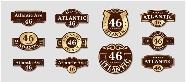 номерные таблички с адресом в разных формах