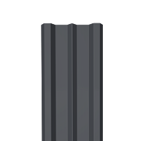 Металлический штакетник Гладкий полиэстер RAL 7024 (Мокрый асфальт) 2000*100*0,5 двусторонний Прямой