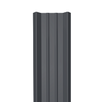 Металлический штакетник Гладкий полиэстер RAL 7024 (Мокрый асфальт) 1800*69*0,5 двусторонний Прямой