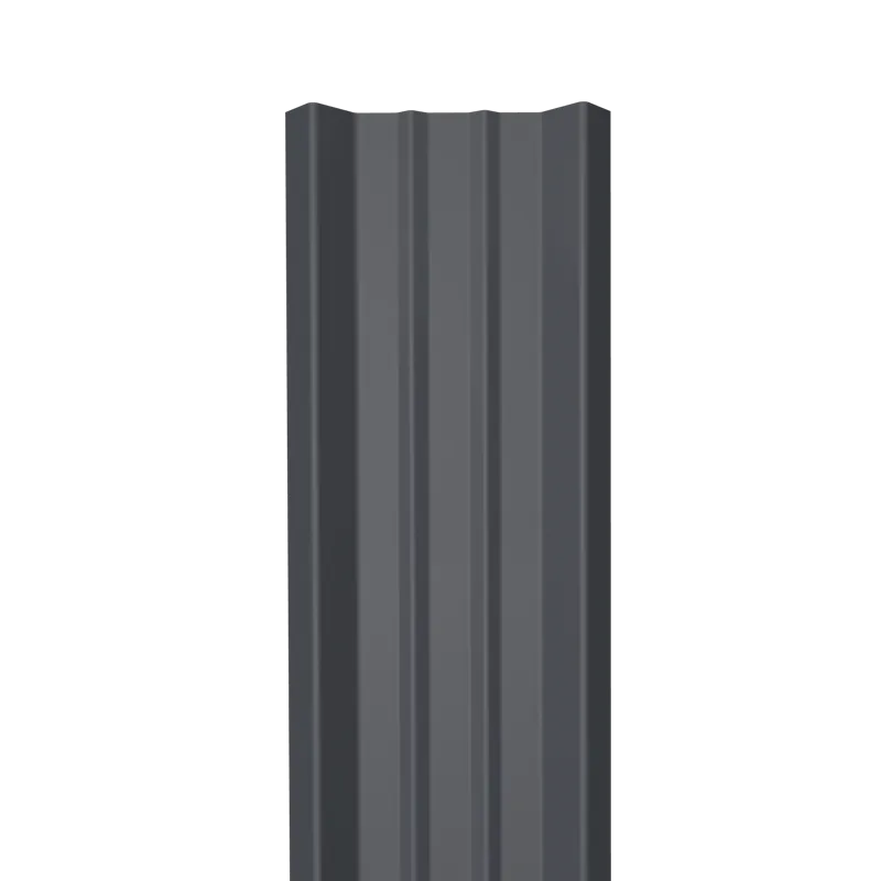 Металлический штакетник Гладкий полиэстер RAL 7024 (Мокрый асфальт) 2000*69*0,4 односторонний Прямой
