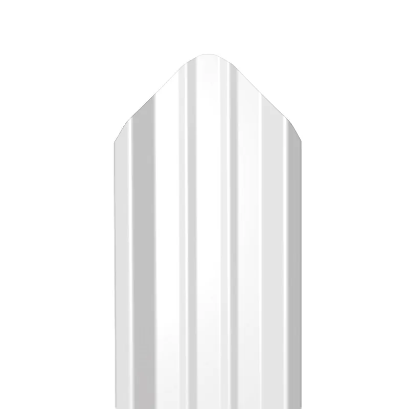 Металлический штакетник Гладкий полиэстер RAL 9003 (Белый) 1500*69*0,45 двухсторонний Фигурный