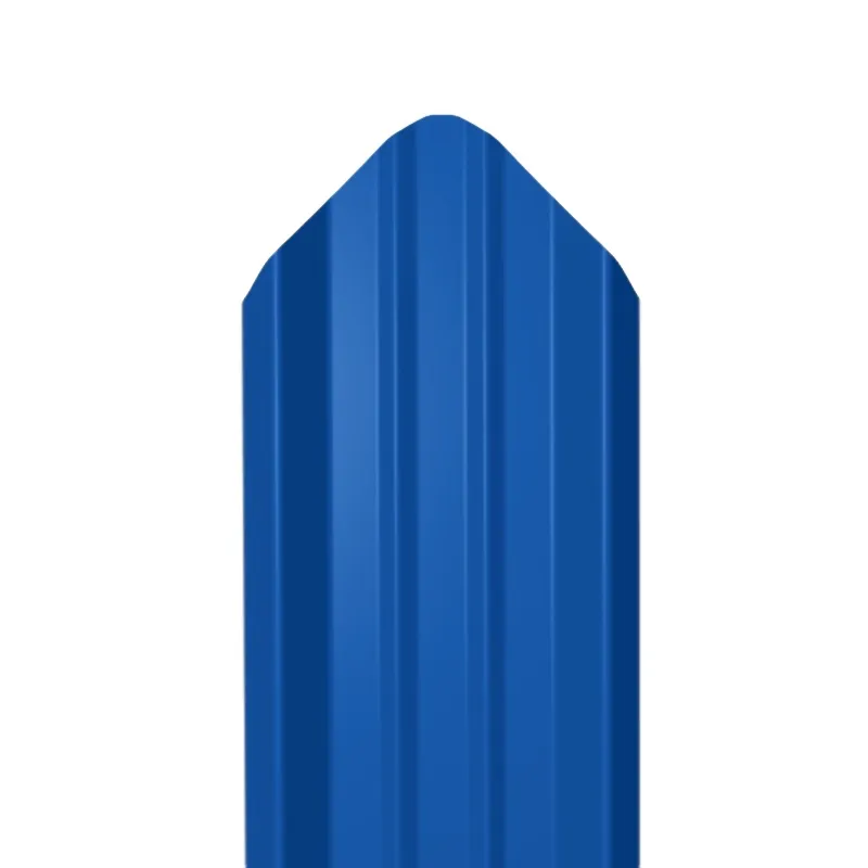 Металлический штакетник Гладкий полиэстер RAL 5005 (Синий) 2000*69*0,5 односторонний Фигурный