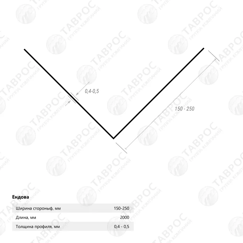 Ендова простая Гладкий полиэстер RAL 7004 (Серый) 2000*150
