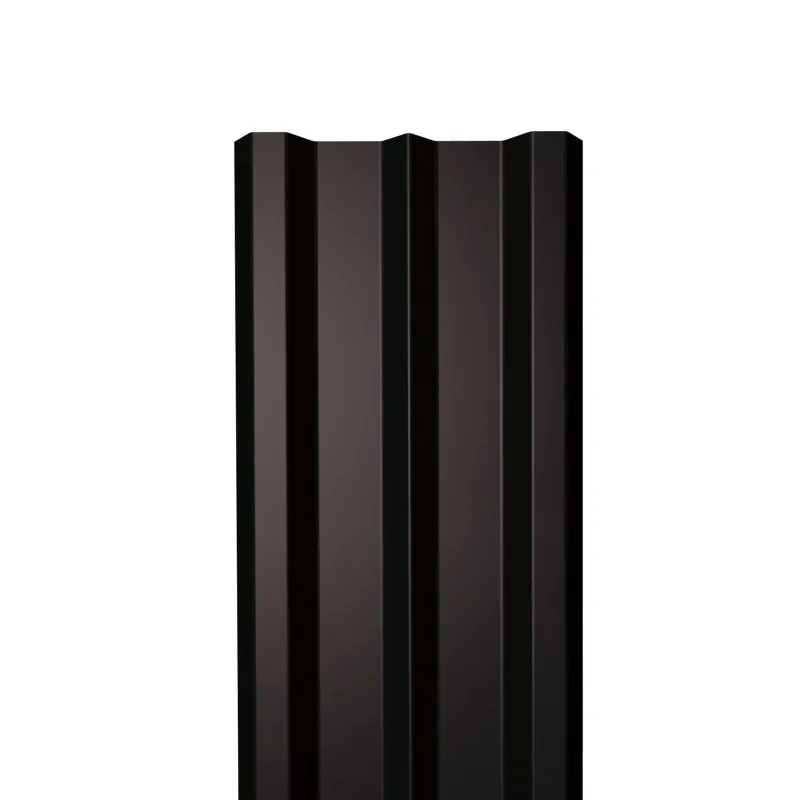 Металлический штакетник Гладкий полиэстер RAL 9005 (Глубокий черный) 2500*100*0,5 односторонний Прямой