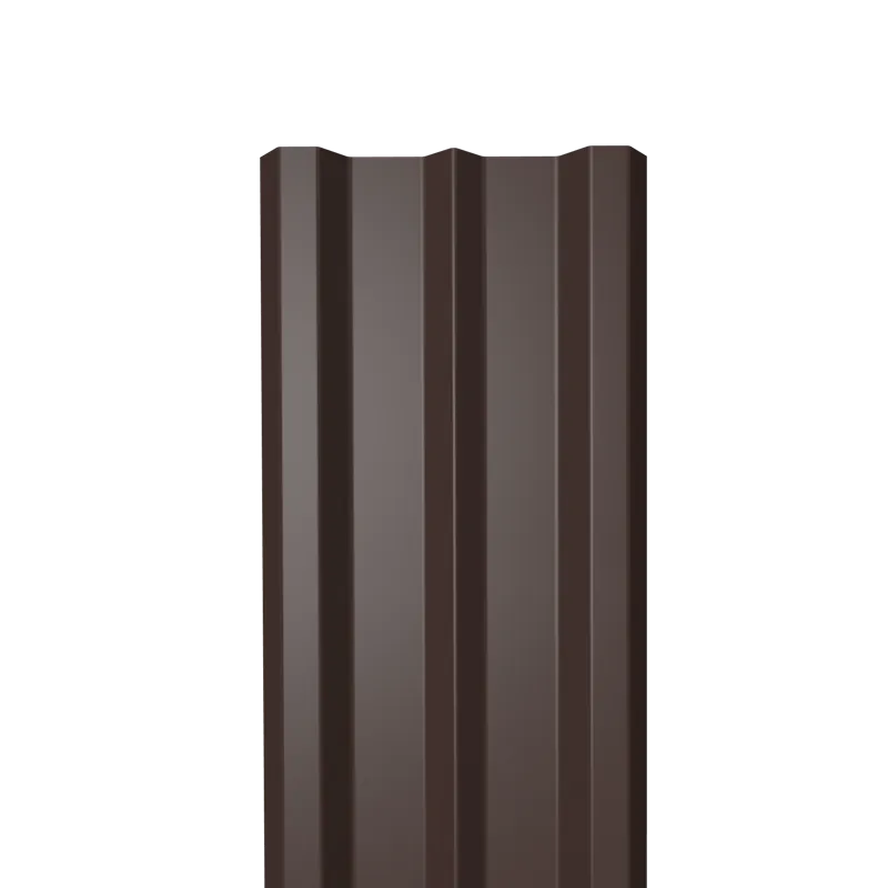 Металлический штакетник Гладкий полиэстер RAL 8017 (Шоколадно-коричневый) 1800*100*0,45 двухсторонний Прямой