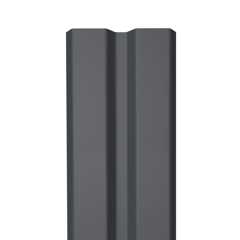 Металлический штакетник Гладкий полиэстер RAL 7024 (Мокрый асфальт) 2500*87*0,45 односторонний Прямой