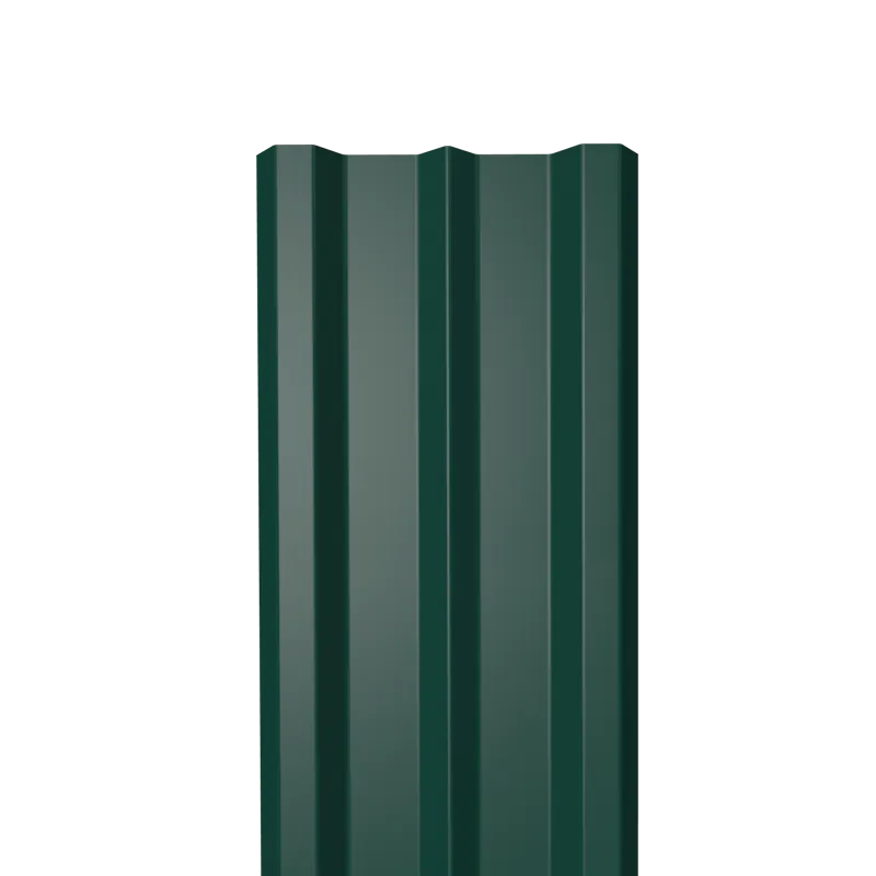 Металлический штакетник Гладкий полиэстер RAL 6005 (Зелёный мох) 3000*100*0,4 односторонний Прямой