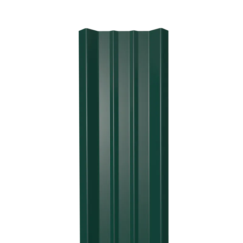 Металлический штакетник Гладкий полиэстер RAL 6005 (Зелёный мох) 2500*69*0,5 двухсторонний Прямой