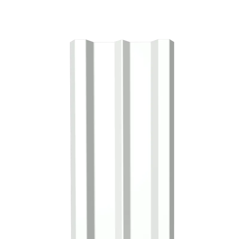 Металлический штакетник Гладкий полиэстер RAL 9003 (Белый) 2500*100*0,5 односторонний Прямой