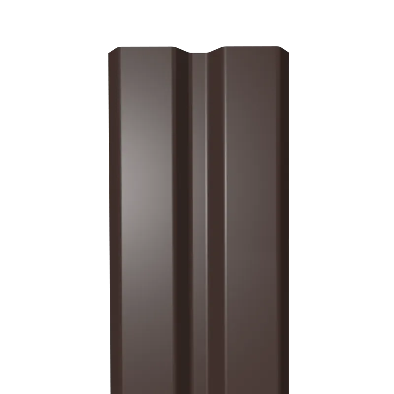 Металлический штакетник Гладкий полиэстер RAL 8017 (Шоколадно-коричневый) 2500*87*0,45 двухсторонний Прямой