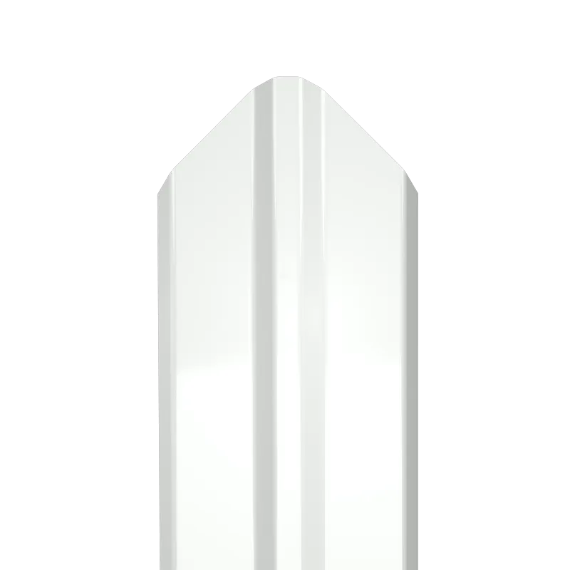 Металлический штакетник Гладкий полиэстер RAL 9003 (Белый) 2500*87*0,4 односторонний Фигурный