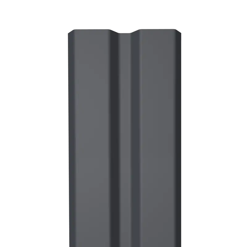 Металлический штакетник Гладкий полиэстер RAL 7024 (Мокрый асфальт) 1500*87*0,5 односторонний Прямой