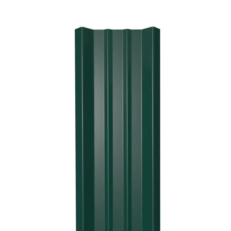 Металлический штакетник Гладкий полиэстер RAL 6005 (Зелёный мох) 2000*69*0,45 двухсторонний Прямой