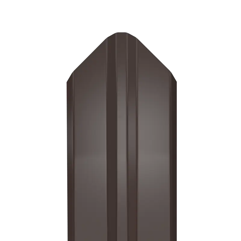 Металлический штакетник Гладкий полиэстер RAL 8017 (Шоколадно-коричневый) 1800*87*0,45 двухсторонний Фигурный